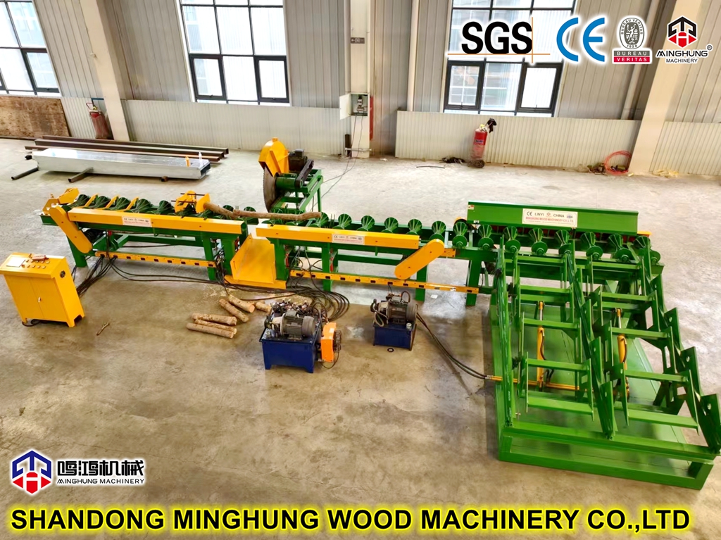 Automatic log cutting machine Автоматическая режущая машина