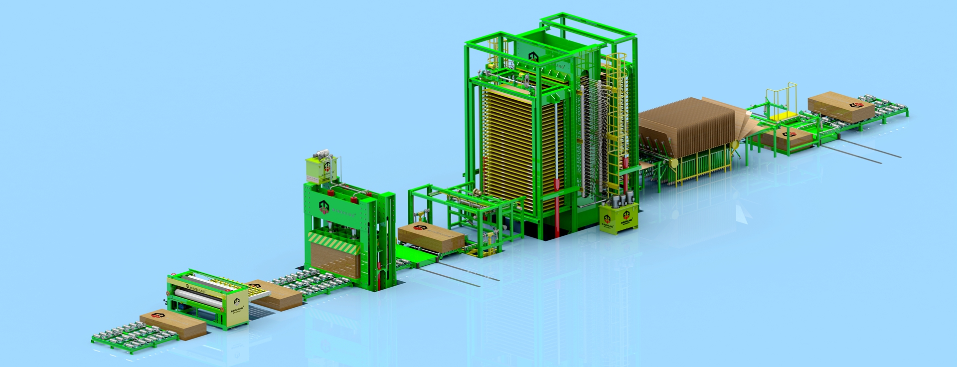 Linha completa de produ&ccedil;&atilde;o de compensado