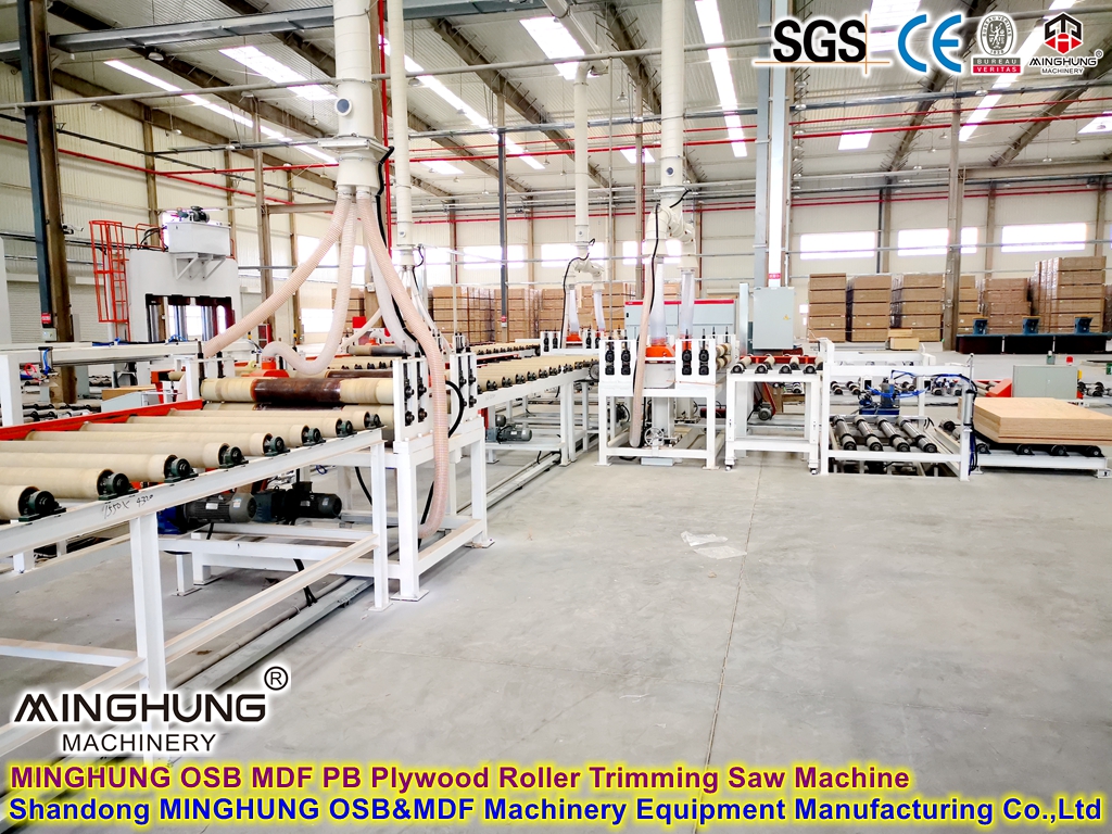 MINGHUNG Роликовый станок для обрезки фанеры OSB MDF