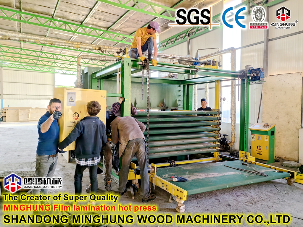 Машина для горячего прессования пленочной фанеры - SHANDONG MINGHUNG WOOD  MACHINERY CO.,LTD