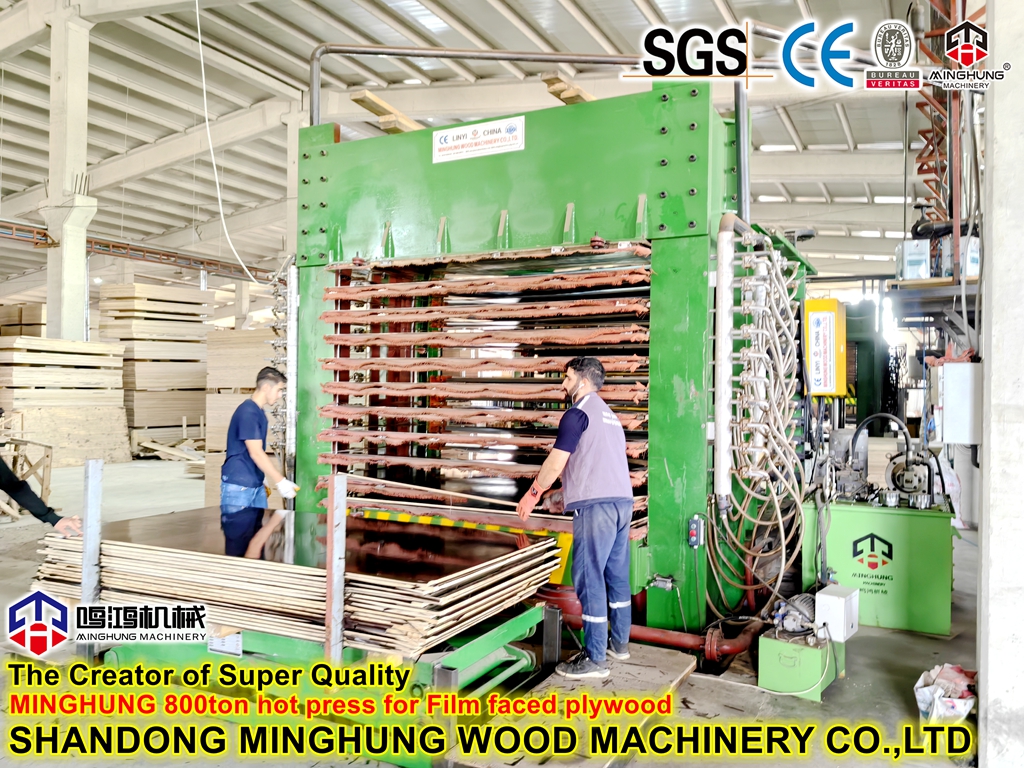 Машина для горячего прессования пленочной фанеры - SHANDONG MINGHUNG WOOD  MACHINERY CO.,LTD