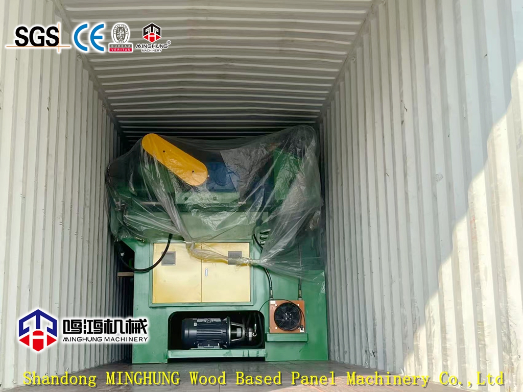 Загрузка окорочной машины для бревен Минхун