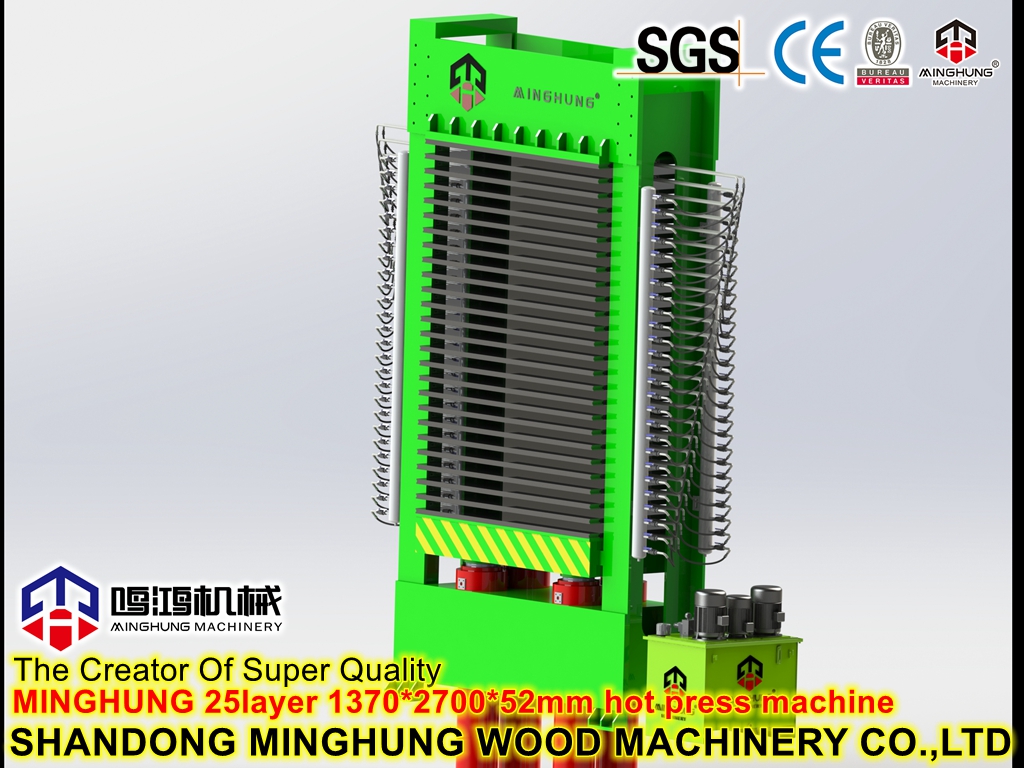 Машина для горячего прессования фанеры с 30 отверстиями