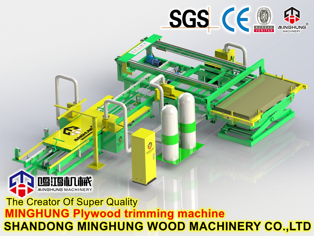 MINGHUNG Plywood trimming sawing machine MINGHUNG Станок для обрезки фанеры