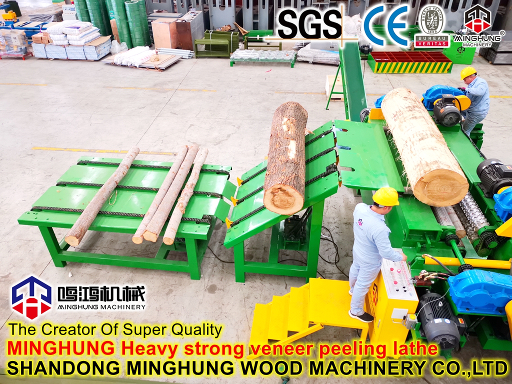 MINGHUNG тяжелый токарный станок для лущения шпона