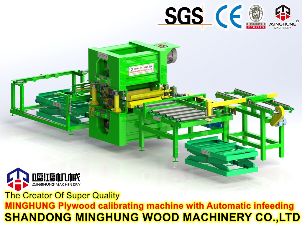 MINGHUNG Plywood calibrating machine with Automatic infeeder MINGHUNG Калибровочная машина для фанеры с автоматической подачей