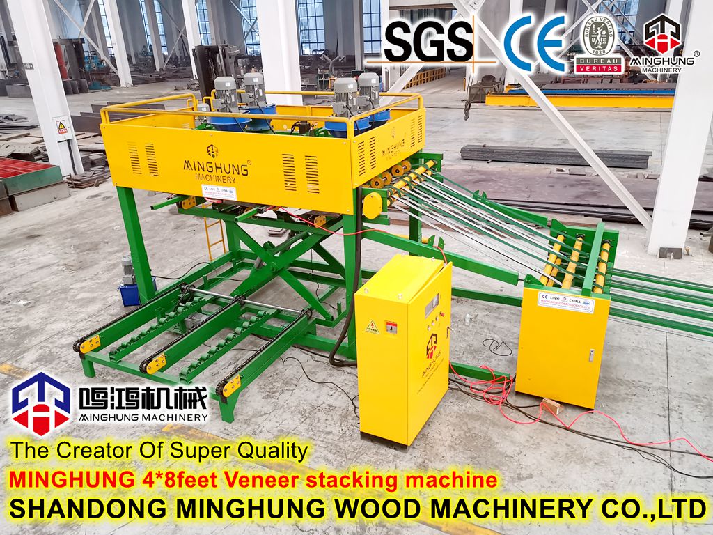 MINGHUNG 48feet veneer stacking MINGHUNG Укладка шпона высотой 48 футов