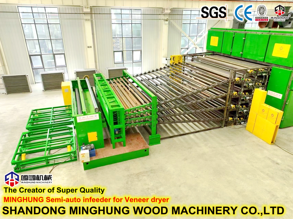 Полуавтоматический загрузчик для сушилки шпона