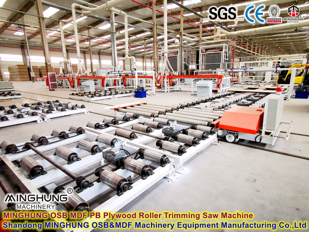 MINGHUNG Роликовая торцовочная пила для фанеры OSB MDF PB