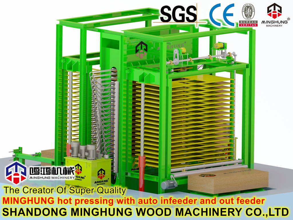 Автоматическая машина для горячего прессования фанеры из дерева - SHANDONG  MINGHUNG WOOD MACHINERY CO.,LTD